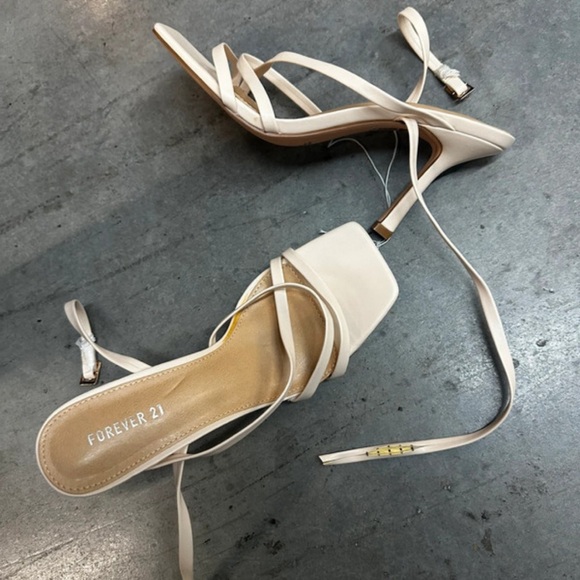 Forever 21 Cream Strappy Heels - Picture 1 of 4